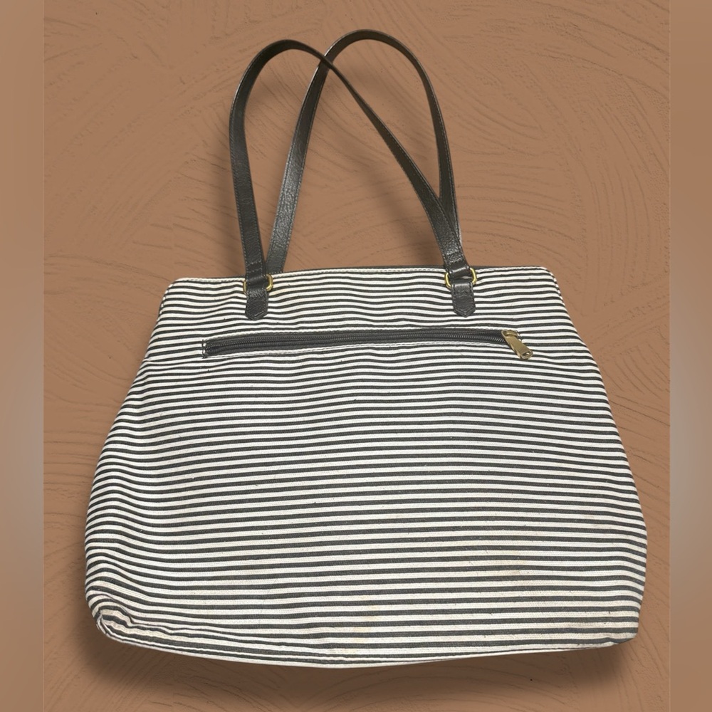 Fossil Striped Tote Bag with Tan Accents - Picture 3 of 6